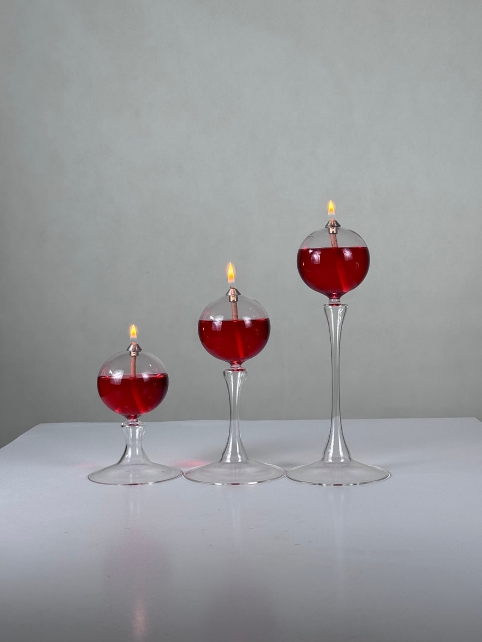 ست شمع گرد پیرکس پایه دار