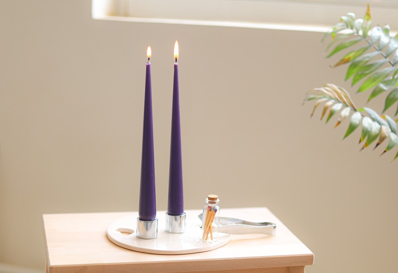 شمع بنفش قلمی دو تایی
