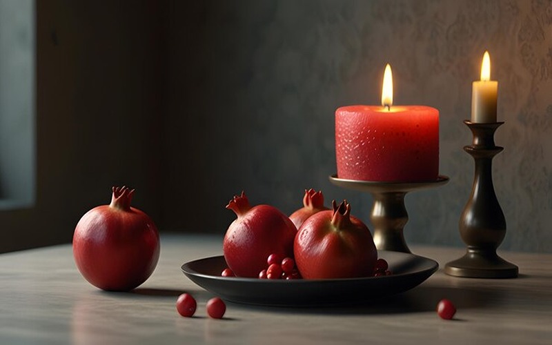 شمع شب یلدا استوانه ایی قرمز