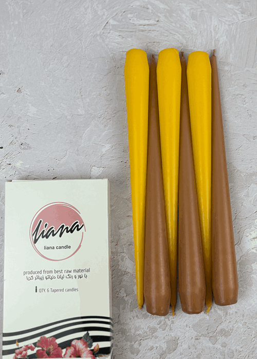 شمع قلمی قهوه ای موکا و نارنجی پرتقالی