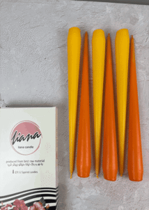 شمع پاییزی قلمی نارنجی پاییزی و نارنجی پرتقالی