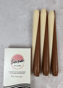 شمع قلمی پایییزی قهوه ای و کرم