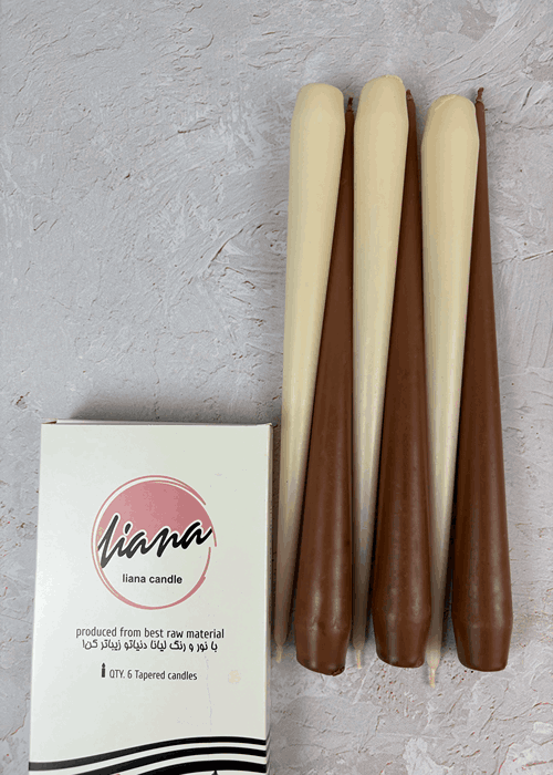 شمع قلمی پایییزی قهوه ای و کرم