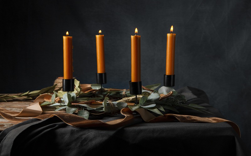 شمع های قلمی نارنجی رنگ 