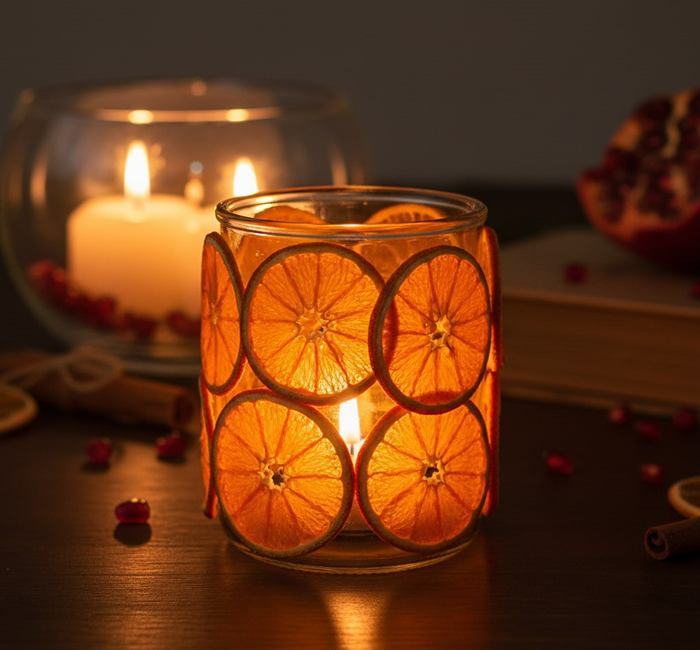 ایده تزئین شب یلدا با پرتقال خشک 