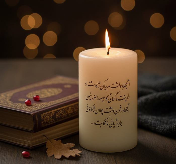 ایده ساخت شمع با نوشته شعر حافظ برای یلدا