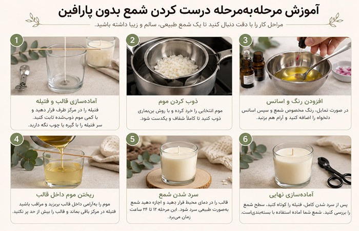 مراحل ساهت شمع بدون پارافین